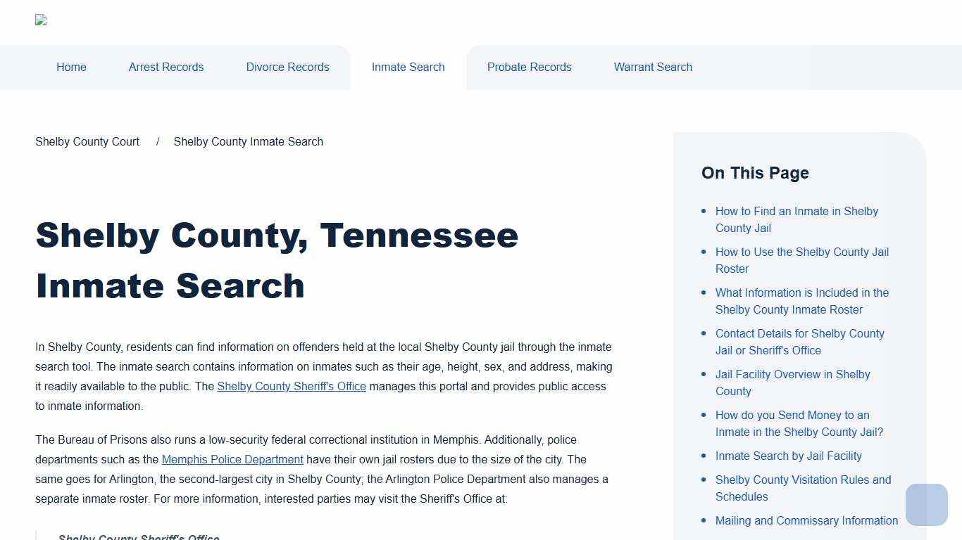 Shelby County Inmate Search Shelby County Court